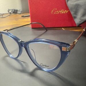 Cartier Blue and Gold Women's Glasses